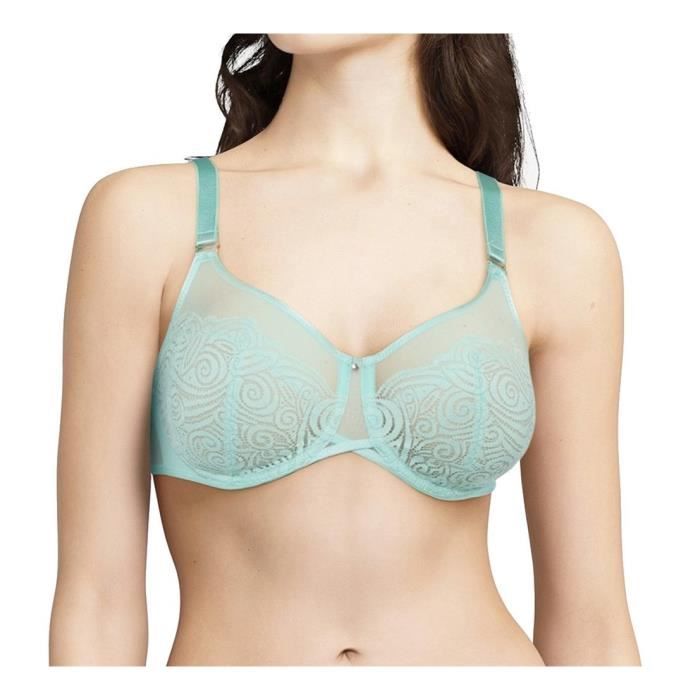 Soutien-gorge CHANTELLE Pyramide Memory Foam 85E Noir - Armature, Bretelles Larges, Style T-shirt