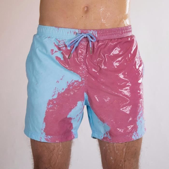 Short de bain Couleur change Homme Casual Sechage rapide