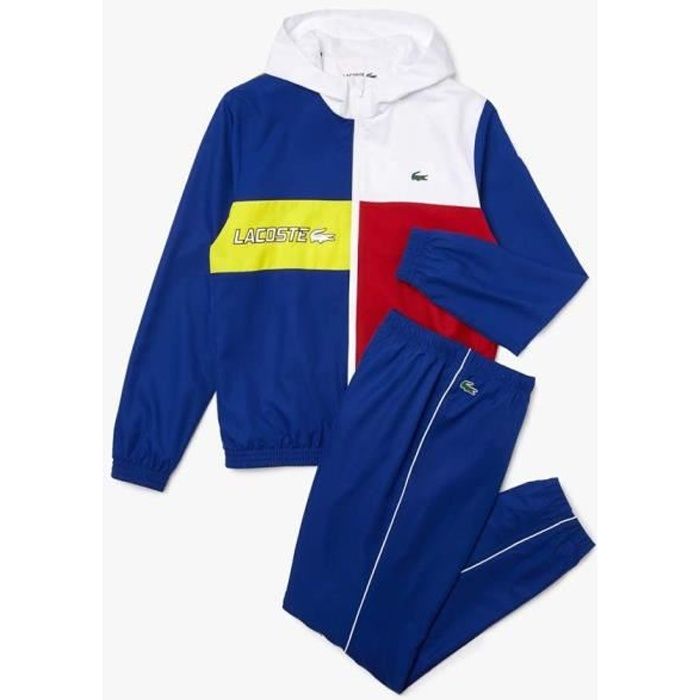 Survetement lacoste blanc et jaune discount