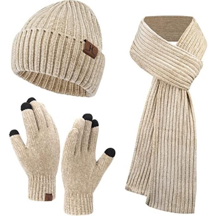 Capuche Echarpe Femme Bonnet 3 En 1 Femme Avec Capuche, écharpe Et Masque - Tricoté Chaud, Coupe-vent - Pour Extérieur Hiver Bonnet Cagoule 3 En 1