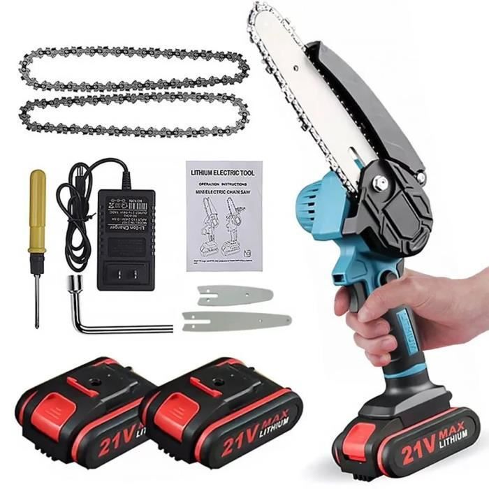 Mini Tronconneuse A Batterie , 6 Pouces Tronçonneuse Electrique Sans Fil Electrique Scie Electrique Tronconneuse Pour Jardin 96565977