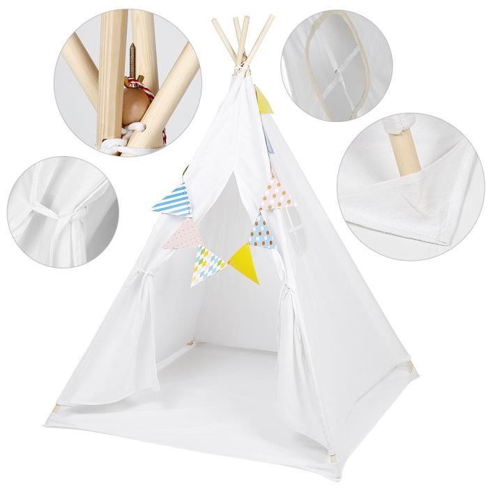 Lebze Tipi Enfant Pour Garcon Et Fille Toile Coton Tente Enfants Interieur Et Exterieur Blanc Jeux De Plein Air Et Sports Jeux Et Jouets Lebze Tipi Enfant Pour Garcon Et Fille Toile Coton Tente Enfants Interieur Et Exterieur Blanc Jeux De Plein Air Et Sports Jeux Et Jouets
