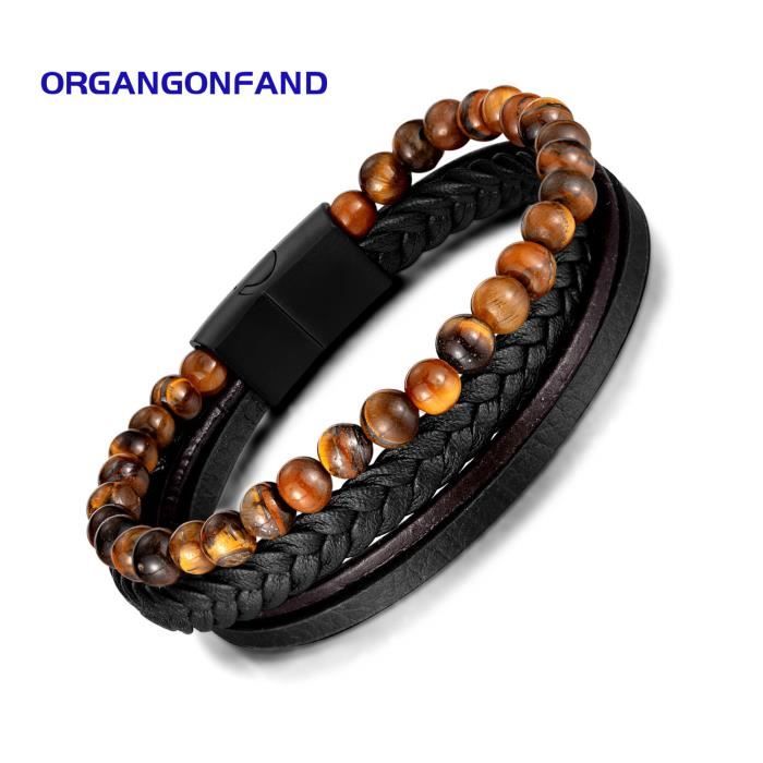 Bracelet En Cuir Et Perles Croisé Multicouche - Les Accessoires Qui Vous Ressemblent