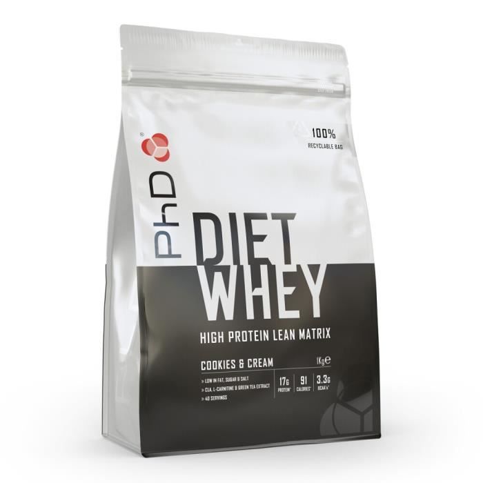 Diet Whey 2.2lbs Cookies et crème PhD Proteine