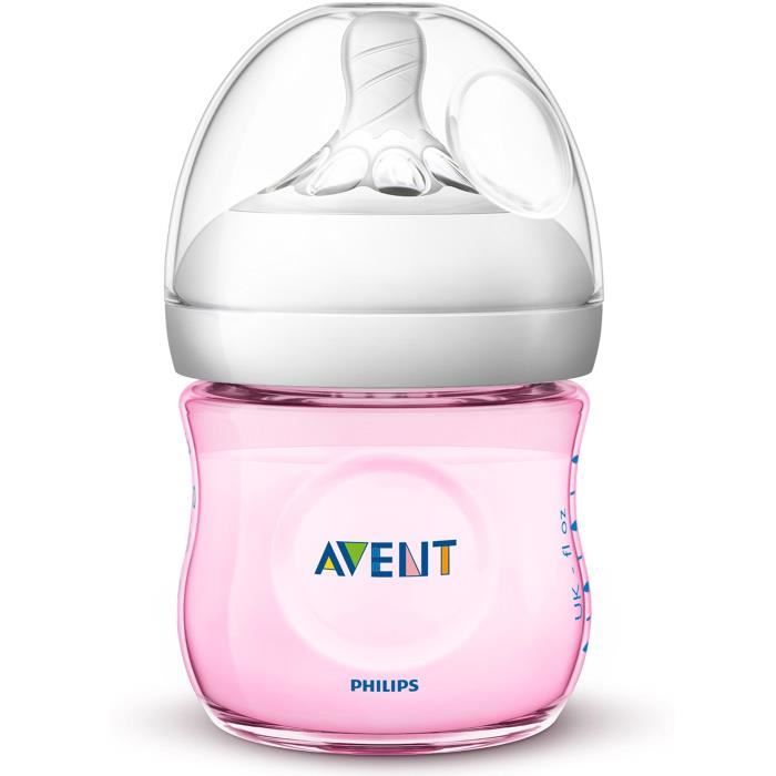 Philips Avent SCF031//17 Biberon Natural 125 ml Rose 0 Mois+