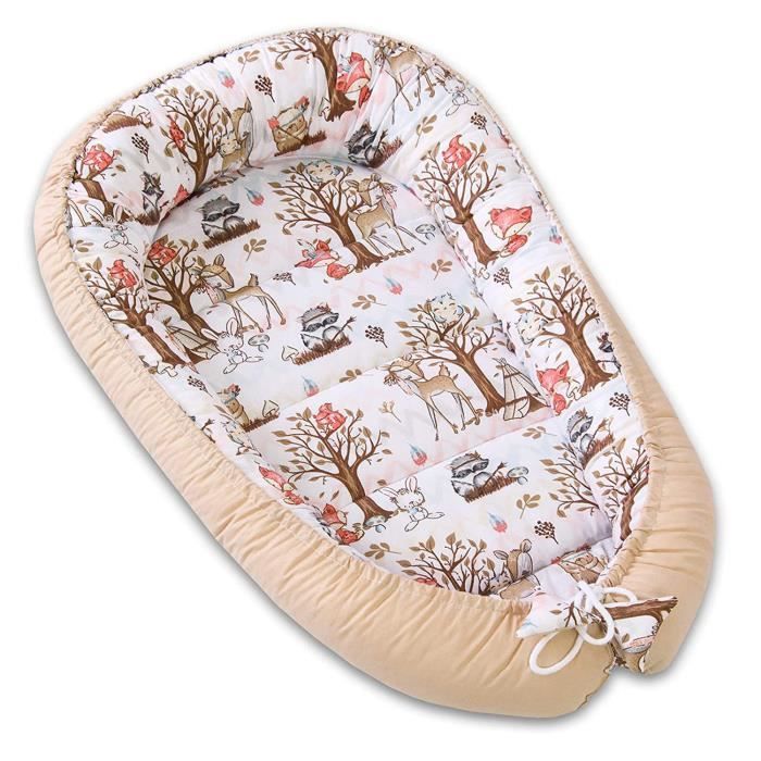 Nid Bébé PaLulli 120x60cm - Coton Bio - 2 Côtés - Pour Lit, Voyage - Sécurité & Confort 0-12 Mois - Anti-basculement