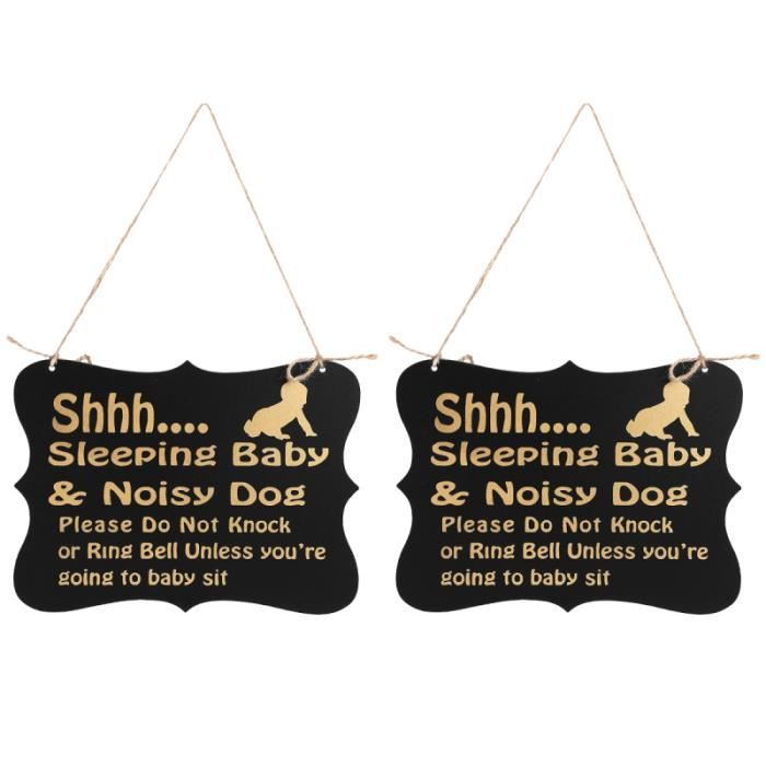 2pcs Shhh Sleeping Baby Door Sign Pas Deranger Signe Chambre De Bebe Suspendu Decoratif En Plaque De Porte Lettre Decorative Cdiscount Maison