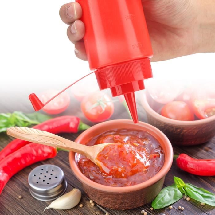 Distributeur De Condiments à 3 Trous - Bouteille Souple Pour Sauce, Ketchup, Huile, Vinaigre (12/16/24 Oz)