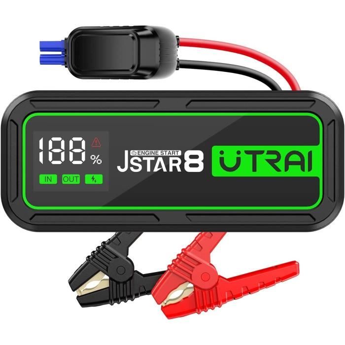 UTRAI Booster Batterie,Jstar 8 12V 3000A 74000mWh Jump Starter avec Display  LCD 10L Essence-8L Diesel Torche Duale LED - Cdiscount Auto