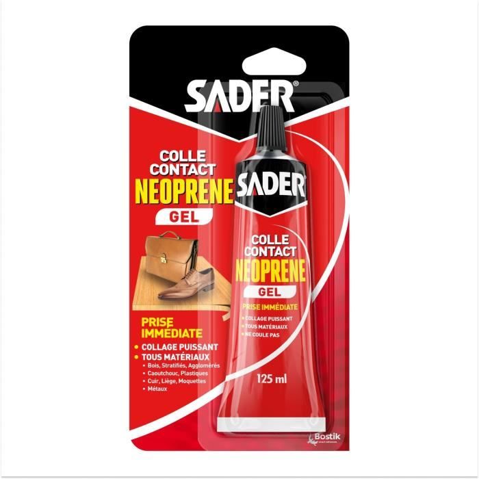 Sader Colle contact néoprène gel extra forte - Tous matériaux - Prise immédiate - Tube 125 ml - vue 1