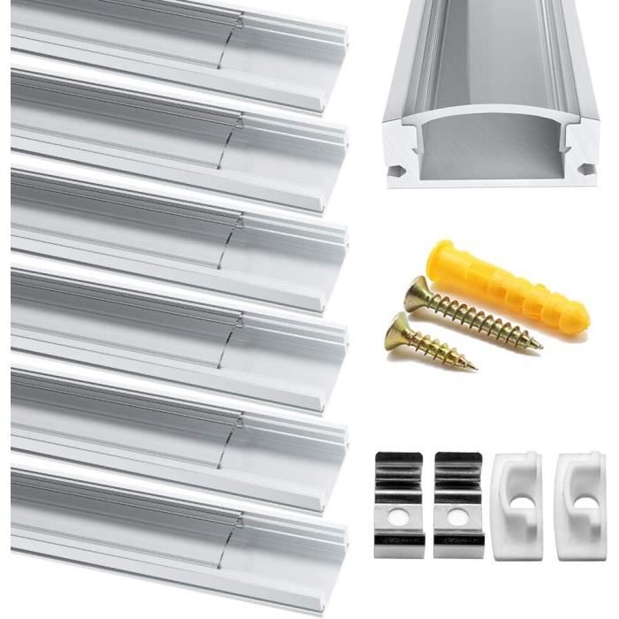 Profilé LED En Aluminium Forme U 10 X 1 M - Noir, 10 Pièces, Télécommande, éclairage Intérieur