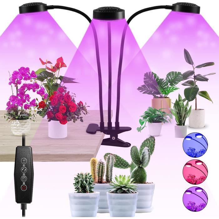 Acelane Lampe LED Croissance Sur Pied – Spectre Complet 3 Modes + Minuterie 3/9/12h – Hauteur 80-160 Cm – Parfaite Pour Plantes D'Intérieur