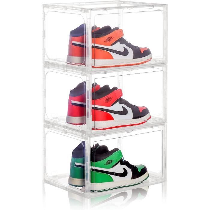 Lot De 6 Boîtes à Chaussures Empilables Transparentes Relaxdays - Étui De Rangement