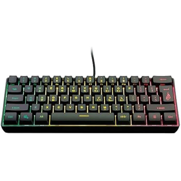 Surefire Clavier de Jeu - Kingpin X1 - 60% Anglais - Rétroéclairé RGB - Anti-ghosting 25 touches