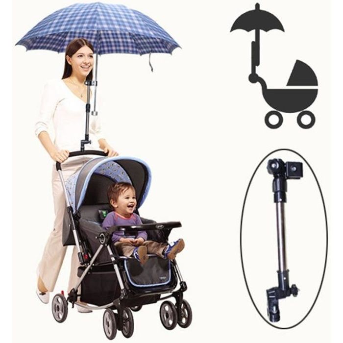Poussette Porte-parapluie Télescopiques Parasol Support pour vélo/Fauteuil Roulant/déambulateur extensible de Chariot Accessoires