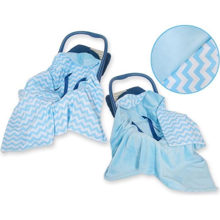 Couverture Bebe Pour Siege Auto Ou Poussette Zigzag Bleu Cdiscount Puericulture Eveil Bebe
