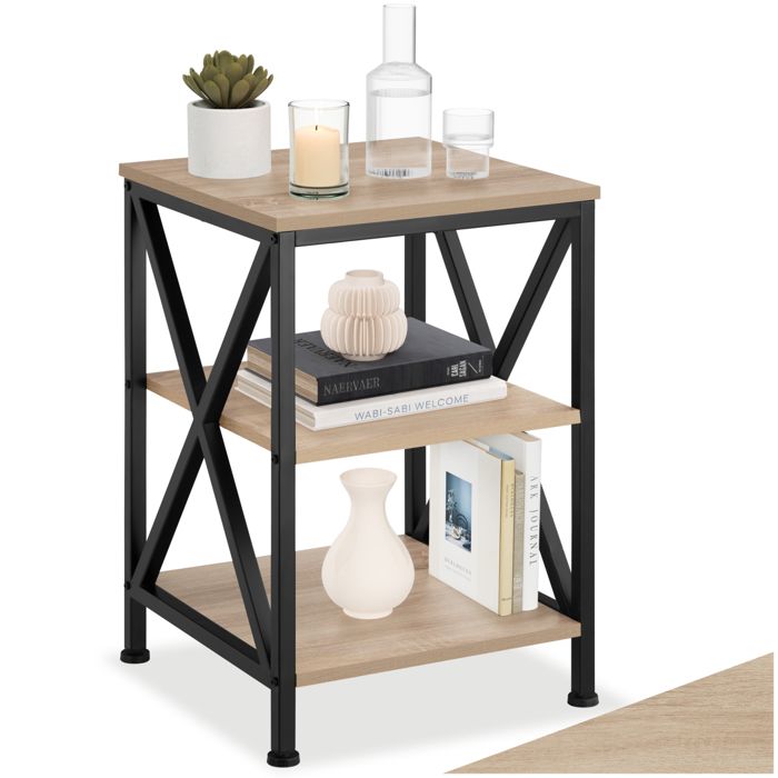 Table d&acute;appoint NOTTINGHAM 40,5x40,5x60,5cm effet Bois clair