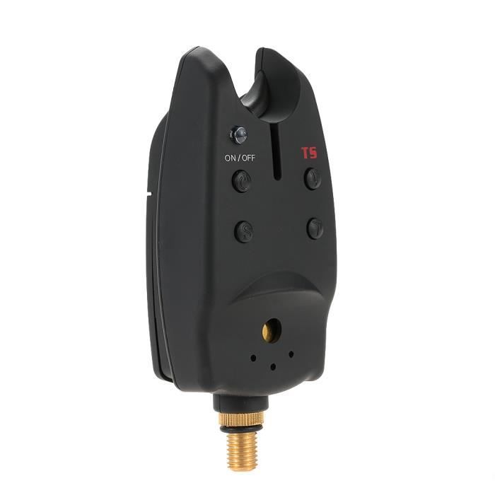 Indicateur De Touche De Pêche LED – Alarme Sonore Et Lumineuse Réglable, Pile 9V (noir)