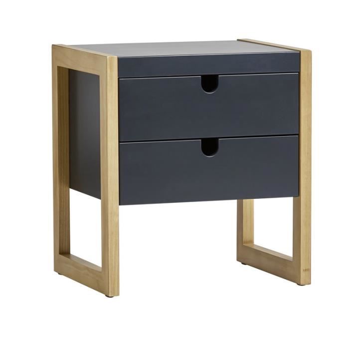 table de chevet 2 tiroirs gris chene odile l 46 x l 38 x h 50 cdiscount maison