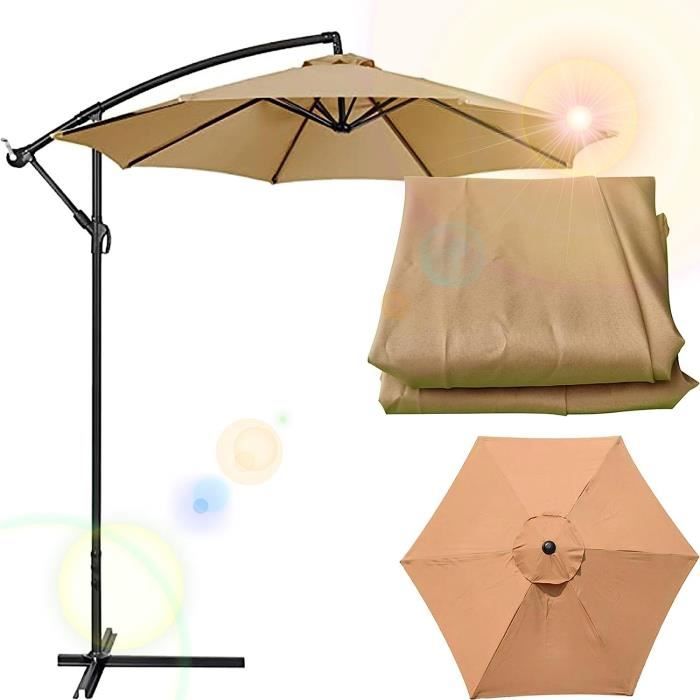 Toile De Parasol Pour Table De Marché, Tissu De Rechange Pour Parasol D'Extérieur 6-8 Baleines