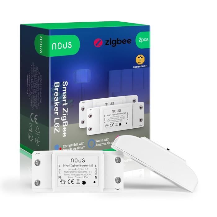 Interrupteur ZigBee L6Z – Module Connecté, Sans Fil, Minuterie, 230V, 10A, Compatible Assistant Vocal