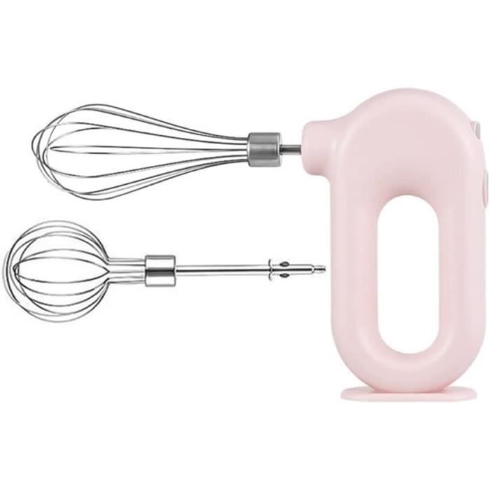 Batteur à Main électrique Sans Fil Behogan - 4 Vitesses, 2 Fouets Inox, Batterie USB 1500mAh - 1