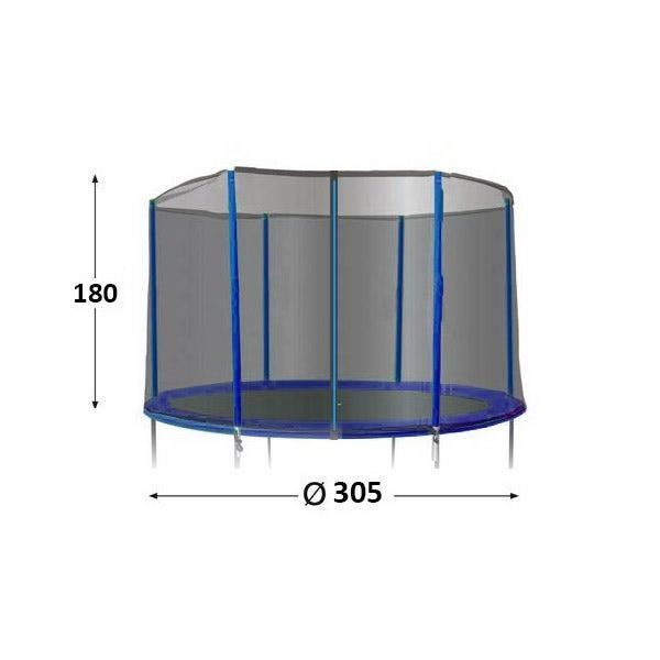 Filet de protection TRIGANO pour trampoline de 3,05 m - Blanc - Extérieur