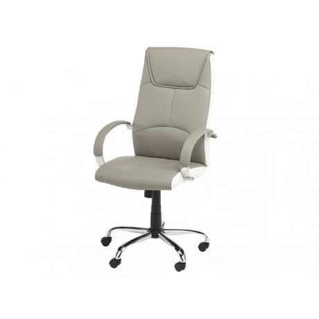 Fauteuil De Bureau Liner Simili Gris Blanc Hauteur