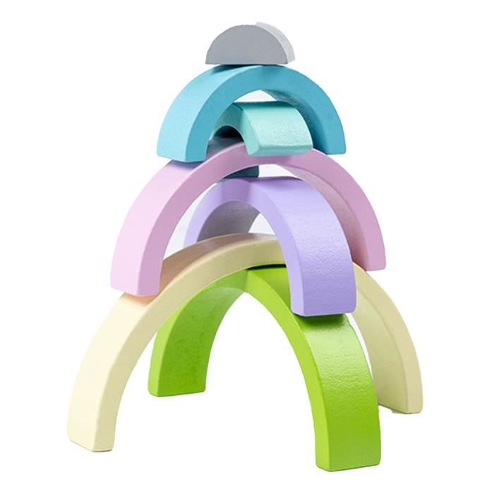 Montessori Jouet à partir de 1 an, jouet empilable en bois, 7 boules de 30 mm, préscolaire pour le tri des couleurs et le comptage - Jeux - Jouets