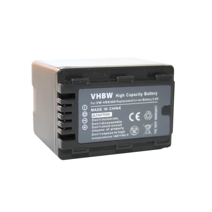 Batterie VW-VBK360 pour Panasonic HC-V10 V100M Chargeur V100 Voir liste! V500 V500M 