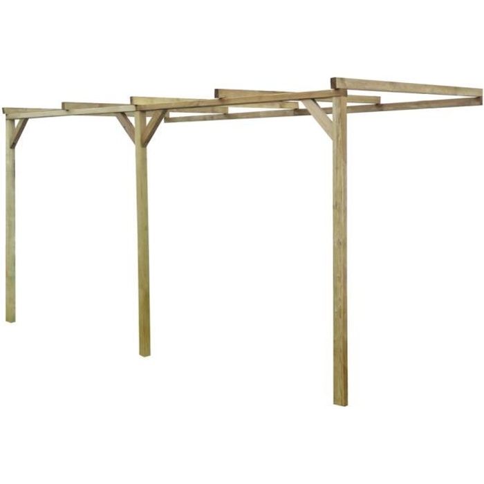 VidaXL Pergola appentis 2x4 Pin imprégné - vue 2