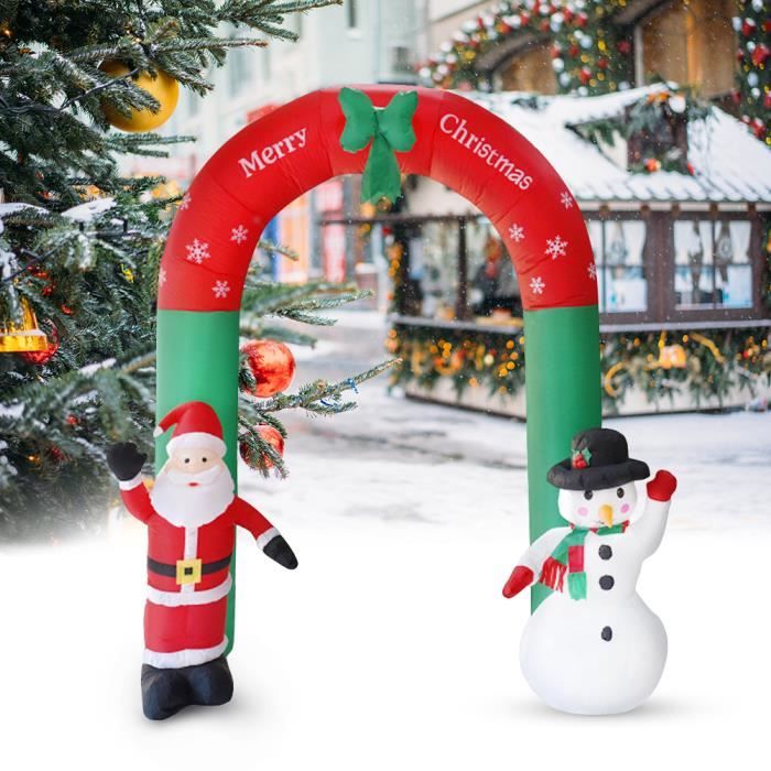 Geant Gonflable Noel Bonhomme De Neige Airblown Lumiere Exterieur Jardin Noel Decor