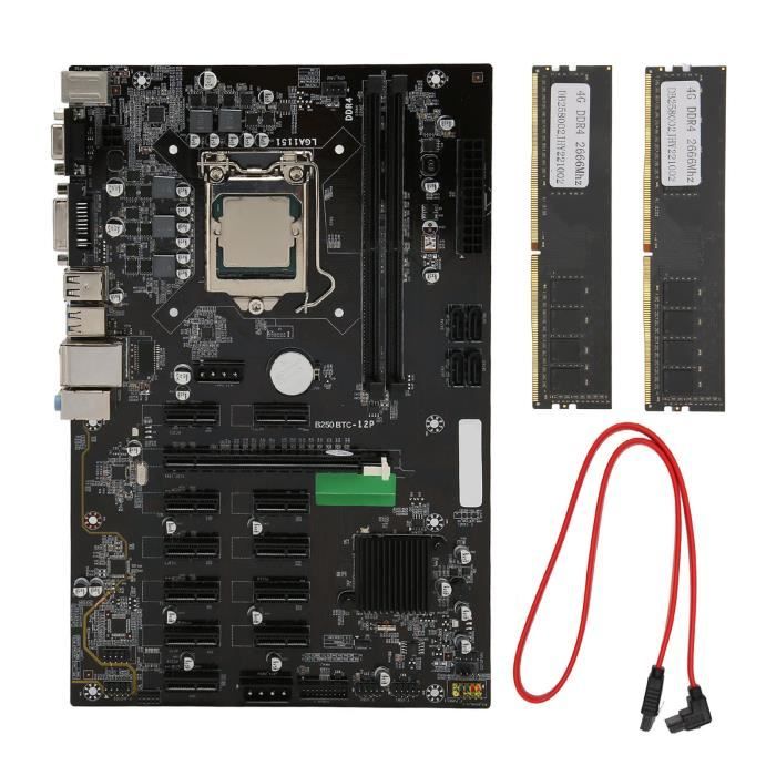 Carte Mère DDR4 – VVIKIZY – B250B – Processeur G3930 – 8Go RAM – Multi-Graphiques