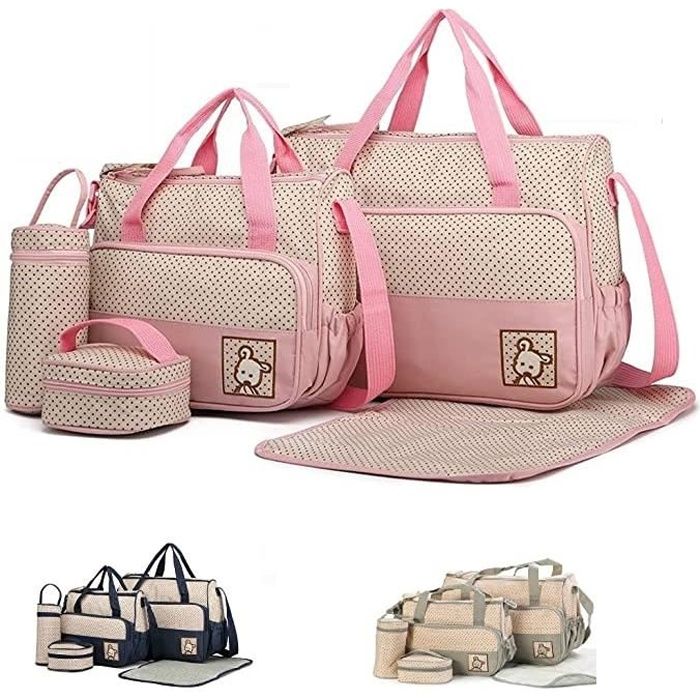 XJYDNCG  Sac &agrave; Langer bebe avec Matelas &agrave; Langer moustiquaire pour B&eacute;b&eacute; &ndash; Grande Capacit&eacute; Sac &agrave; Couches Multifonction 