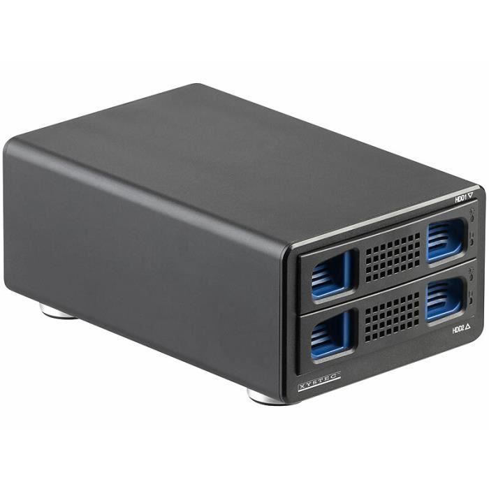 Boîtier USB 3.0 pour 2 disques durs SATA 2,5 et 3,5