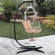 Mixmest® Support pour fauteuil suspendu en métal noir 149x86x217 cm Sans chaise suspendus-1