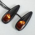 Mini clignotant goute d'eau noir orange fumé LED auto pour moto scooter feu décoratif - MFPN : 9029NF-191569-1N-1