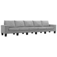 FNCM® Canapé droit fixe 5 places Design - Sofa Divan Canapé de relaxation - Gris clair Tissu ❤9393-1