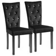 Style Élégance Chic - Lot de 2 Chaises de salle à manger Chaise de cuisine Chaise à dîner Noir - Velours - 72543-1