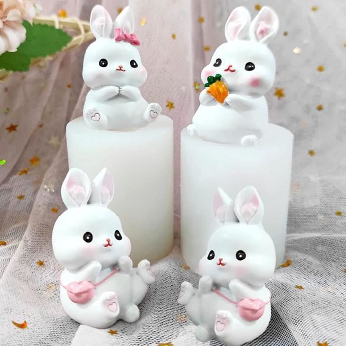 Moule de lapin de Pâques Moule en silicone 3D durable pour bougie de lapin  en forme de coquille cassée Moules en résine de silicone pour la  fabrication de savon maison 