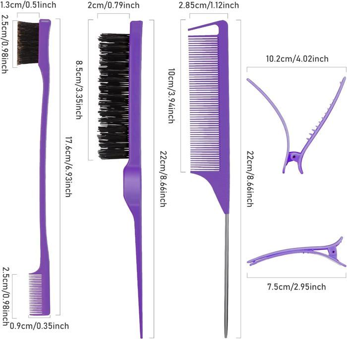 Lot De 4 Brosses à Cheveux De Massage Antistatiques - Marque Meisheamin - Peigne Ovale