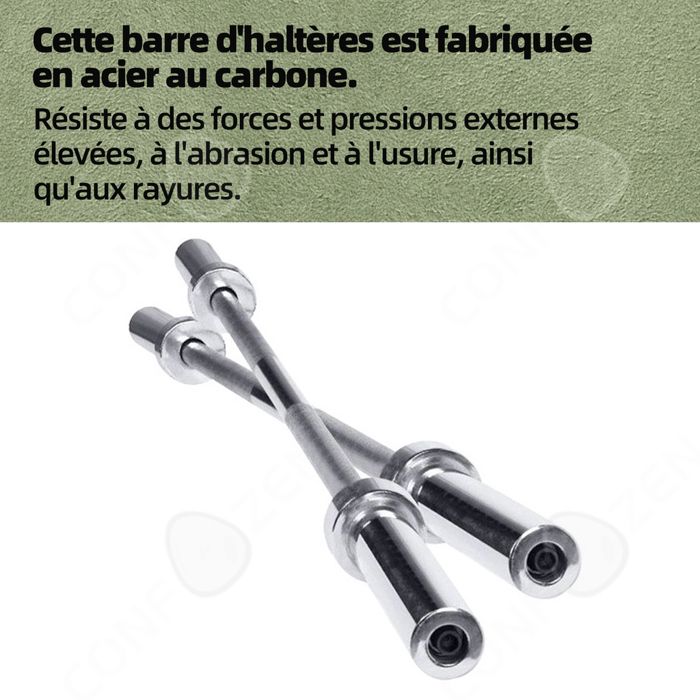 Set Barres Musculation 30mm Hop-Sport - Barre Longue 167cm, Curl EZ, Haltères - Acier Chromé Pour Salle Home Gym