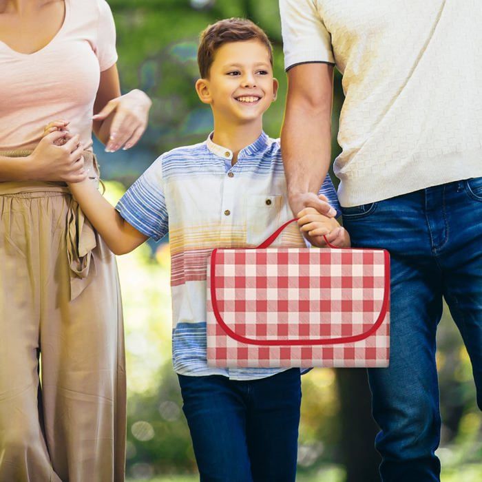 Suwang Couverture Pique-Nique 200x200 Cm – Étanche, Pliable Avec Poignée, Idéale Pour BBQ Et Randonnée
