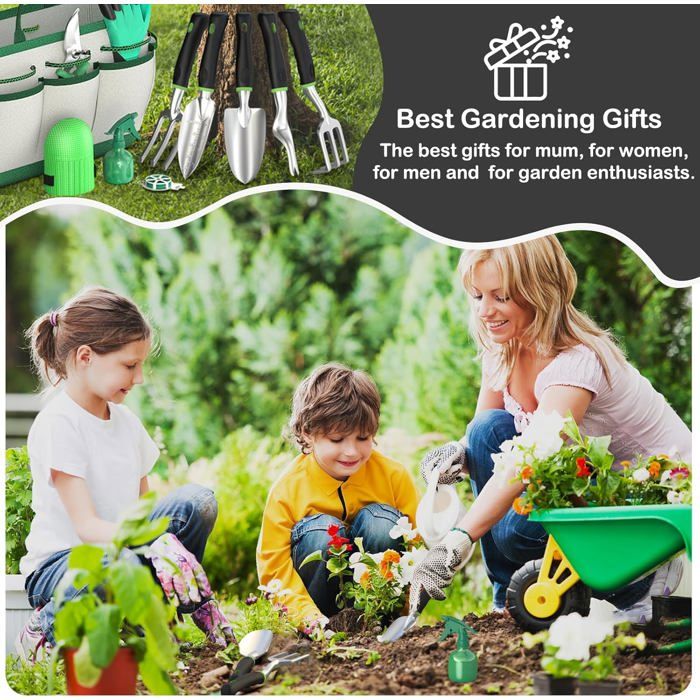 Outils de jardinage 11 pièces Ensemble d'outils Tablier 6 Outils de