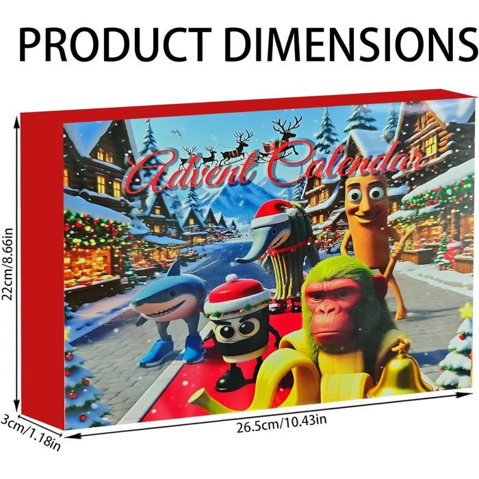 Calendrier De L'Avent Brainrot 2025 - 24 Figurines Italian Brainrot Drôles - Cadeau Noël
