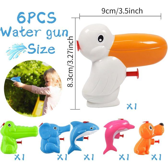 Kit 2 Pistolets à Eau KIMIGO – Portée 8-10 M, Look Dinosaure, Pour Garçons Et Filles