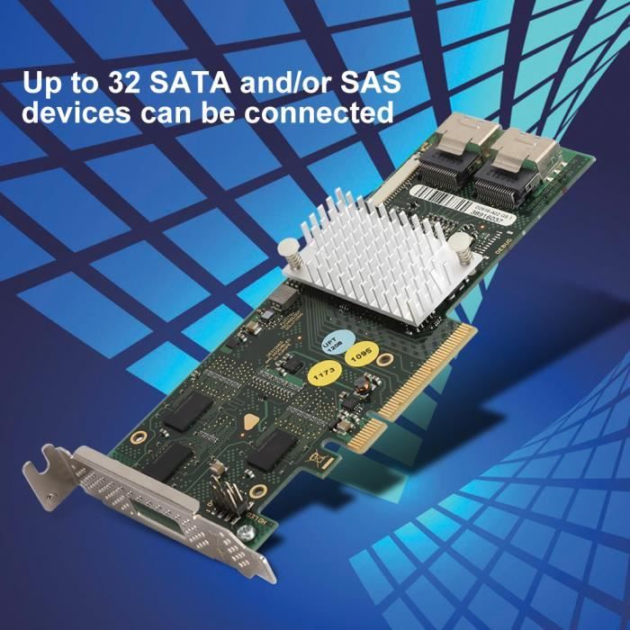 ASHATA SAS Controllerkarte 8-Port Mit 512MB Cache - RAID Array Für Server & PC