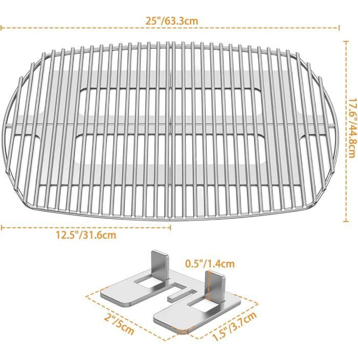 Denay 6560 Plaque de cuisson en fonte pour barbecue à gaz Weber Q300