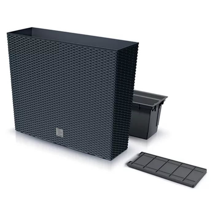Jardinière Haute Avec Serre Prosperplast Respana Ecoline Anthracite 74,9x36,8x77,7 Cm