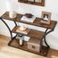 Table Console VASAGLE Avec 3 Tiroirs Et étagère - Style Campagnard Marron Miel - 120x24x76cm - Pour Entrée, Salon